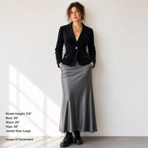 Vintage Y2K Corduroy Blazer Jacket Fitted Hourglass Indie Sleeze Black L